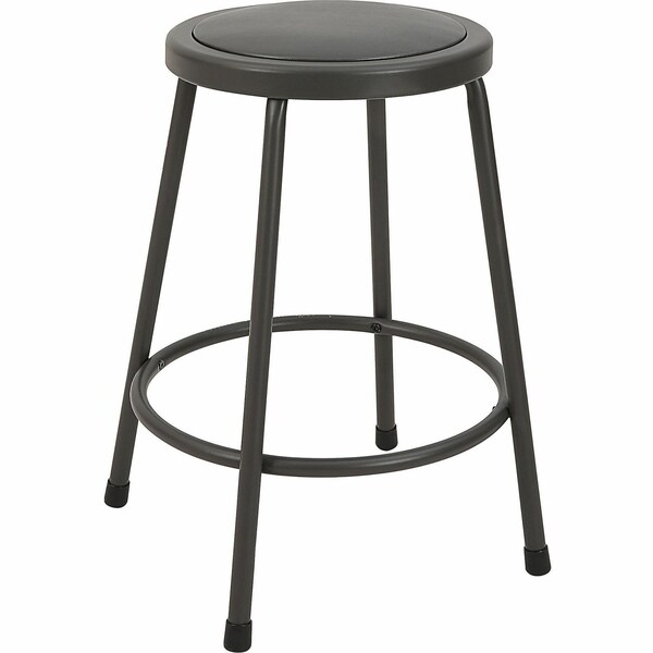 Lorell Metal Shop Stool, 24" Height, 275lb Capacity, Vinyl Seat LLR83081 - main